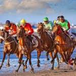 Carreras de caballos en la playa de Sanlúcar de Barrameda (Cádiz)